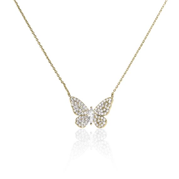 JE 1810010 1 570x570 - BX GLOW Signature Butterfly Necklace Gold Necklace with Crystals