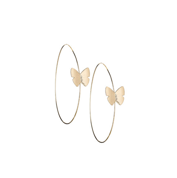 Continuous Butterfly Hoops 2 in  570x571 - Continuous Butterfly Hoop 2" Earrings